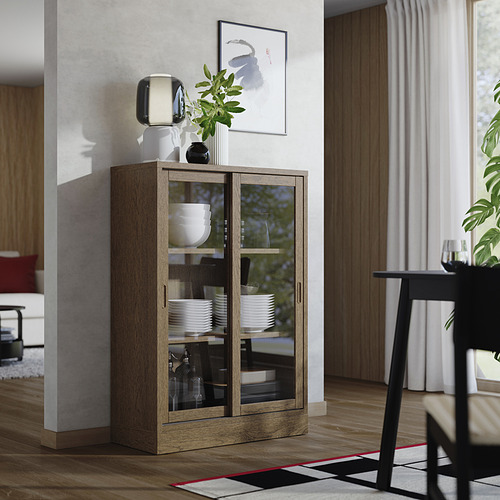 TONSTAD, cabinet with sliding glass doors 2 of 5 open dialog