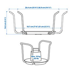 Measurement Illustration - UPPDATERA plate holder 19-31 cm | 7 3/8-12 1/4 "