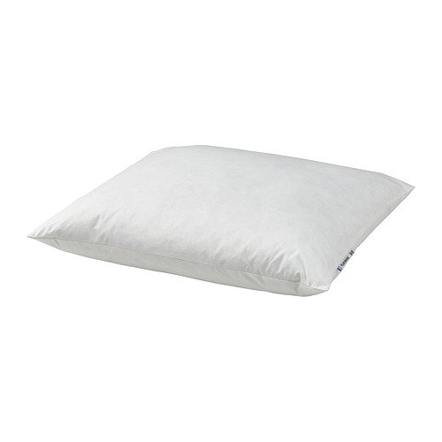 Almohada blanca, de forma cuadrada, de algodón suave, rellena de plumas, cómoda para los que duermen boca abajo.