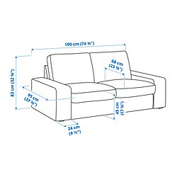 Measurement Illustration - KIVIK 2-seat sofa