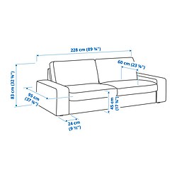 Measurement Illustration - KIVIK 3 seat sofa