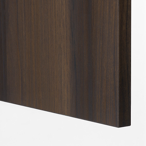 Panel con textura de madera oscura, elegante y moderno, con líneas limpias y acabado suave, parte de una solución de almacenamiento elegante y duradera.