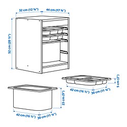 Ilustración de medidas - TROFAST comb almacenaje caja/bandejas
