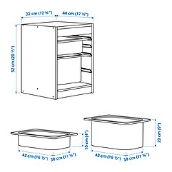 Measurement Illustration - TROFAST storage combination with boxes
