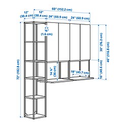 Measurement Illustration - ENHET storage combination