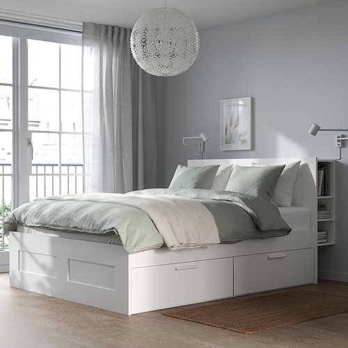 BRIMNES, bed frame with storage & headboard 2 of 9 open dialog