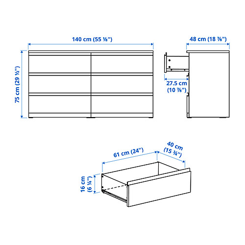 STORKLINTA, 6-drawer dresser 6 of 6 open dialog