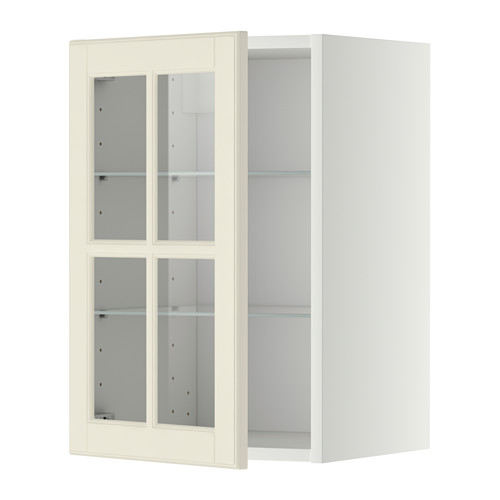 Mueble METOD blanco con puerta de cristal, tres estantes.