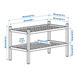 Measurement Illustration - VASSKÄR shoe rack