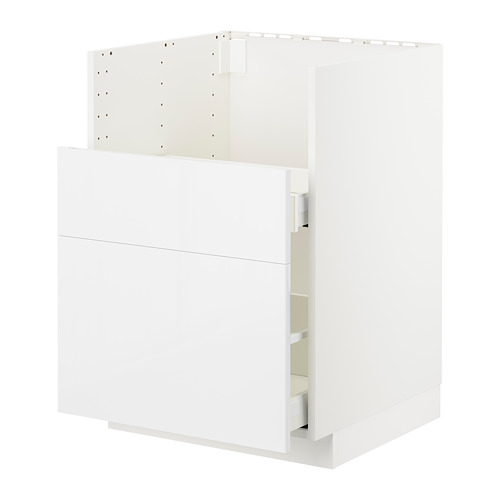 Mueble de cocina METOD blanco con cajón y marco lisos.