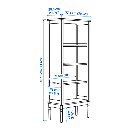 Measurement Illustration - FÄRJKARL bookcase