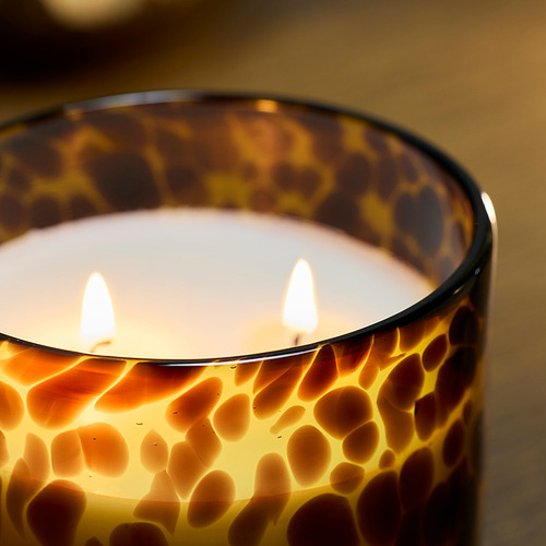 KRONSÅNGARE scented candle in glass, 2 wicks