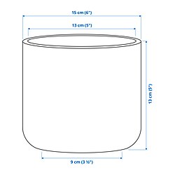 Ilustración de medidas - BUSKKAPRIFOL maceta