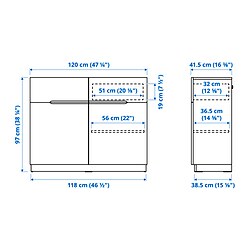 Measurement Illustration - KLACKENÄS Sideboard
