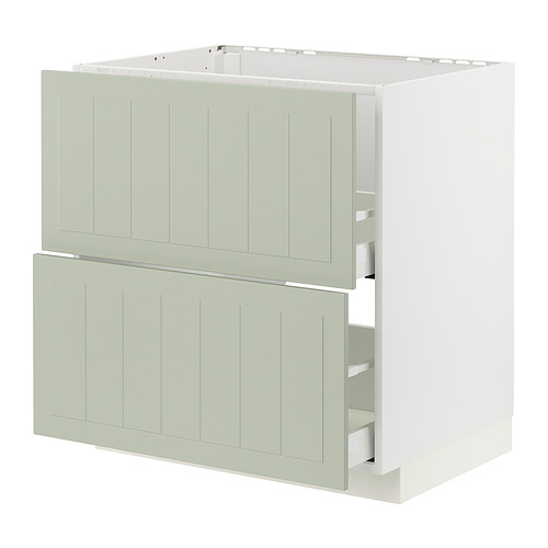 Mueble de cocina METOD en color verde, forma cuadrada con dos cajones, diseño moderno y minimalista.