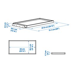 Measurement Illustration - KOMPLEMENT pull-out tray