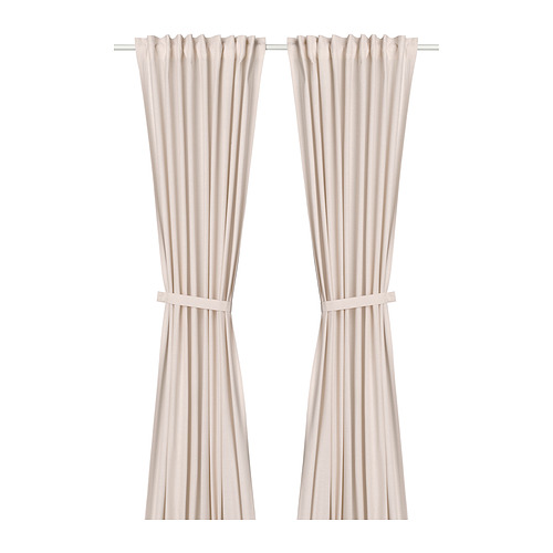 LENDA curtains with tie-backs, 1 pair