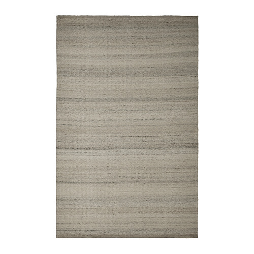 Manta de lana gris TIDTABELL, rectangular, rayas texturizadas.