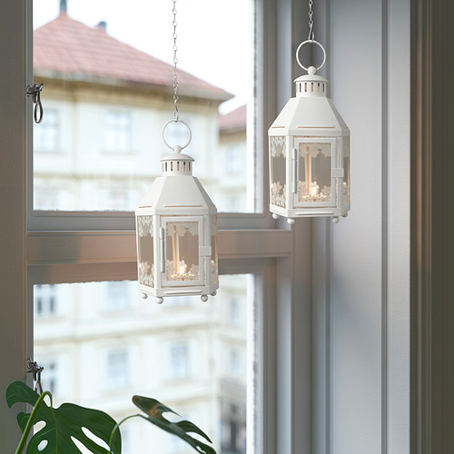 KRINGSYNT, lantern f/tealight, indoor/outdoor 4 of 5 open dialog