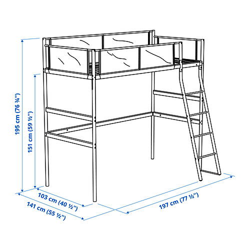 VITVAL, loft bed frame 2 of 4 open dialog