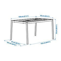 Measurement Illustration - MITTZON underframe for conference table