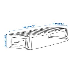 Ilustración de medidas - TOSTERÖ funda muebles exterior