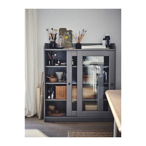 HAUGA, glass-door cabinet 5 of 9 open dialog