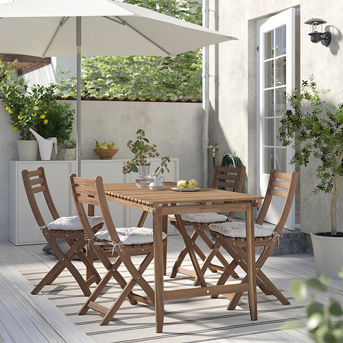 ASKHOLMEN, table and 4 folding chairs, outdoor. 2 of 5 open dialog