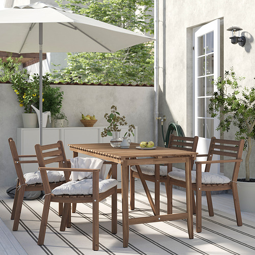 ASKHOLMEN, table and 4 armchairs, outdoor 2 of 2 open dialog