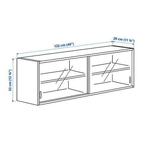 KNOXHULT, wall cabinet with sliding doors. 4 of 4 open dialog