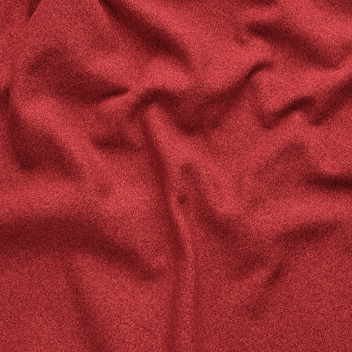 Primer plano de tela roja, suave con textura sutil, probablemente poliéster.