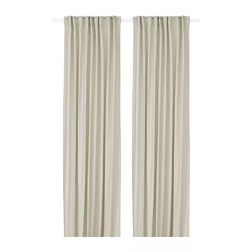 IKEA Puerto Rico - GINSTMOTT curtains, 1 pair, beige/with heading tape ...