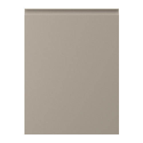 Mueble de cocina UPPLÖV beige con elegantes tiradores integrados, bordes biselados.