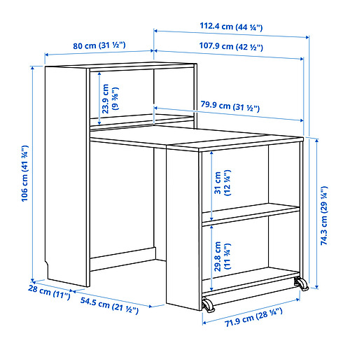 BILLY, librero+mesa plegable 8 de 8 open dialog