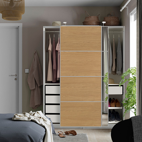PAX / MEHAMN / AULI, wardrobe with sliding doors. 3 of 5 open dialog
