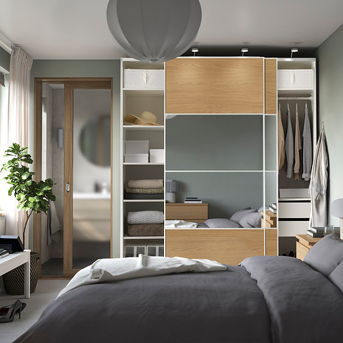 PAX / MEHAMN / AULI, wardrobe with sliding doors. 3 of 5 open dialog
