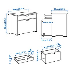 Measurement Illustration - KALLSÖ storage bench