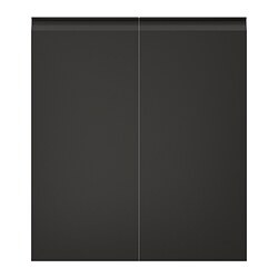 UPPLÖV, 2-p door/corner base cabinet set, Right-handed / matte anthracite
