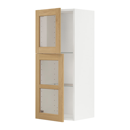 METOD, wall cabinet with 2 glass doors. 1 of 3 open dialog