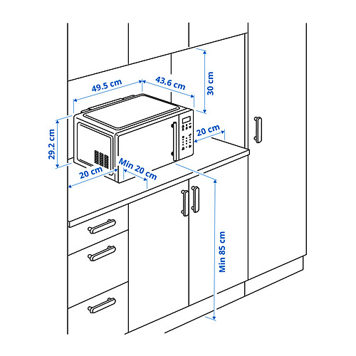 Ilustración con medidas del producto: GÅTEBO.
