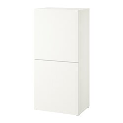 BESTÅ, shelf unit with doors, White Lappviken / white
