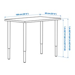Measurement Illustration - LINNMON/OLOV desk
