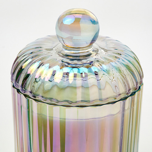 RÄFFELBJÖRK scented cndl in glass w lid/2 wicks