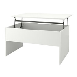 ÖSTAVALL, adjustable coffee table, White