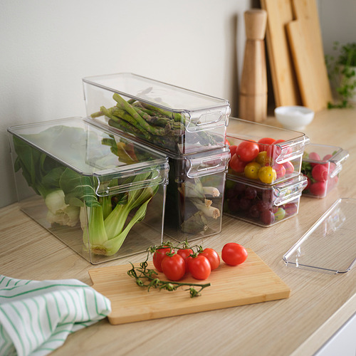 KLIPPKAKTUS, storage box for fridge set of 6. 2 of 2 open dialog