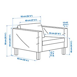 Measurement Illustration - SALTSJÖBADEN armchair