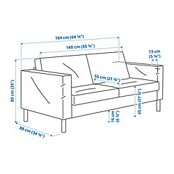 Measurement Illustration - SALTSJÖBADEN loveseat