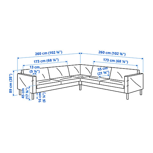 SALTSJÖBADEN, sofá esquinero, 4 plazas. 8 de 8 open dialog