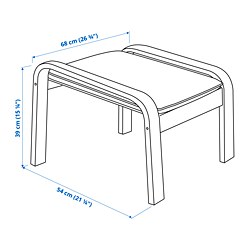 Measurement Illustration - POÄNG Footstool