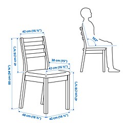 Ilustración de medidas - TONSTAD silla